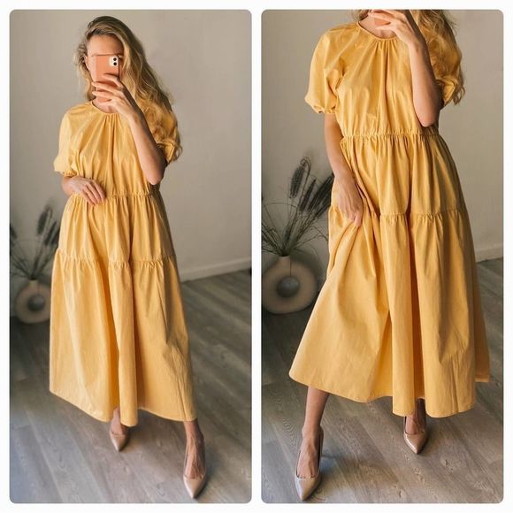 Mango Poplin Voluminous Dress Pockets New - Picture 2 of 9